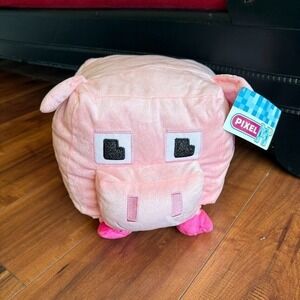NWT Pink PIXEL M8 Minecraft Pig Plush NANCO‎ 12" Cube Large Stuffed Animal Toy